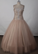 Elegant Ball Gown Strapless Floor-length Quinceanera Dress LJ2612