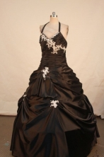 Simple Ball gown Halter top neck Floor-Length Quinceanera Dresses Style FA-Y-47