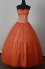 Sweet Ball Gown Strapless Floor-length Organza Quinceanera Dress LJ2668