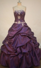 Affordable Ball Gown Strapless Floor-length Taffeta Quinceanera dress TD2443