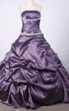 Affordable Ball Gown Strapless Floor-length Quinceanera dress Style X042495
