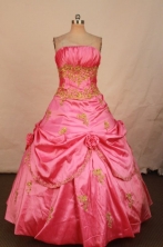 Affordable Ball Gown Strapless Floor-length Aqua Blue Organza Appliques Quinceanera dress Style FA-L-278