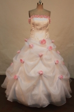 Beautiful Ball Gown Strapless Floor-length Quinceanera Dresses Hand Flowers Style FA-Z-0178