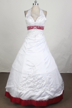 Classical A-line Halter Top Brush White Quinceanera Dress LHJ42702