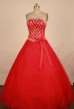 Elegant A-line Strapless Floor-length Quinceanera Dresses  Beading Style FA-Z-0340