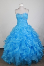 Exclusive Ball Gown Sweetheart Neck Floor-length Baby Blue Quinceanera Dress LZ426001