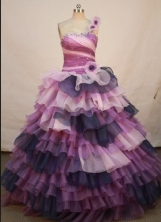 Exclusive Ball gown One-shoulder Neck Floor-length Quinceanera Dresses Style FA-C-024