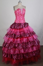 Exquisite Ball Gown Strapless Floor-length Quinceanera Dress ZQ12426014