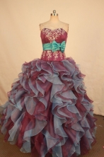 Gorgeous Ball Gown Sweetheart Floor-length White Organza Quinceanera dress TD2463