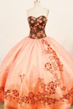 Modern ball gown sweetheart-neck floor-length rust red quinceanera dresses FA-X-166