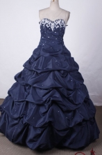 Modest Ball Gown Sweetheart Floor-length Taffeta Embroidery Quinceanera dress Style FA-L-004