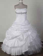 Perfect Ball Gown Strapless Floor-length White Quinceanera Dress LJ2666