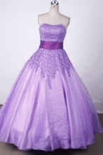 Romantic Ball Gown Strapless Floor-length Lilac Beading Quinceanera dress Style FA-L-003