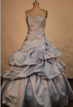 Simple A-line sweetheart-neck floor-length beading quinceanera dresses FA-X-151