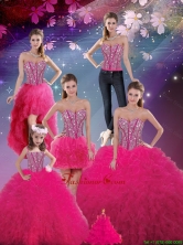 2016 Detachable Sweetheart Beaded and Ruffles Wonderful Quinceanera Dresses in Hot Pink QDDTA5002ZHTZ001FOR