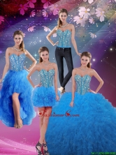 2016 Fall New Style Sweetheart Floor Length Beaded Detachable Quinceanera Dresses QDDTA5008-6FOR