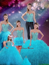 2016 Summer Popular and Detachable Ball Gown Quinceanera Dresses with Beading and Ruffles QDDTA5002ZHTZ001-3FOR