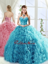 Artistic Rolling Flowers Brush Train Detachable Quinceanera Gowns with BeadingSJQDDT556002FOR