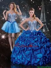 Beautiful 2016 Fall Sweetheart Detachable Quinceanera Dresses with Beading and Pick Ups QDDTA89001FOR