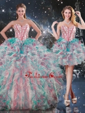 Best Ball Gown Sweetheart Detachable Quinceanera Dresses with Ruffles QDDTA91001FOR