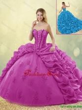 Best Selling Brush Train Detachable Beading Quinceanera Dresses in Fuchsia SJQDDT191002-7FOR