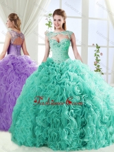 Big Puffy Brush Train Detachable Sweet 16 Dresses with Beading and Appliques SJQDDT560002FOR