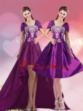 Detachable Elegant High Low Embroidery Quinceanera Gown for 2015 QDZY258TZFOR