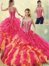 Detachable Gorgeous Multi Color Quinceanera Dresses with Beading and Ruffles SJQDDT195002FOR