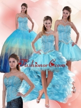 Detachable Multi Color Sweetheart Quinceanera Dress with Ruffles and Beading QDZY109TZA2FOR