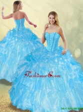 Detachable Perfect Ball Gown Sweet 16 Dresses with Beading and Ruffles SJQDDT199002FOR