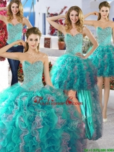 Discount Organza Detachable Quinceanera Dresses with Beading and Ruffles YYPJ013CX004FOR