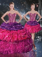 Gorgeous Ball Gown Sweetheart Detachable Quinceanera Dresses with Ruffles QDDTA97001FOR