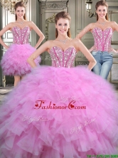 Lovely Beaded and Ruffled Tulle Detachable Quinceanera Dresses in Lilac YYPJ016CX003FOR