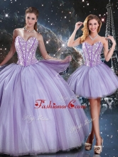 Lovely Sweetheart Beading Lavender DetachableQuinceanera Gown for 2016 QDDTA93001FOR