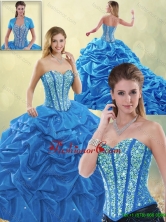 Luxurious Beading Blue Detachable Quinceanera Gowns with Sweetheart SJQDDT192002-3FOR