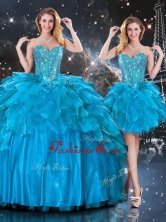New Arrivals Detachable Sweetheart Sweet 16 Dresses with Beading in Blue QDDTA111001FOR