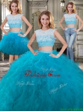 Two Piece Scoop Cap Sleeves Detachable Sweet 16 Dresses with Beading and Ruffles YYPJ025CX003FOR