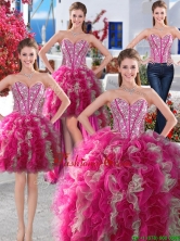 Wonderful Big Puffy Beaded and Ruffled Detachable Quinceanera Dresses in Organza YYPJ008CX004FOR