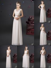 High Quality Floor Length Empire Sleeveless White Damas Dress Lace Up