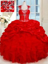 Modest Cap Sleeves Ruffles and Pick Ups Backless Sweet 16 Dresses