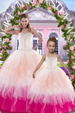 Glittering Ball Gowns Quinceanera Dress Multi-color Sweetheart Tulle Sleeveless Floor Length Lace Up