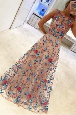  Scoop Sleeveless Hand Made Flower Zipper 