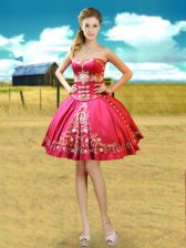 Smart Sleeveless Lace Up Mini Length Beading and Embroidery Homecoming Dress