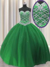  Sleeveless Beading Lace Up Vestidos de Quinceanera