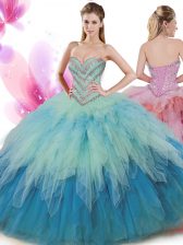 Eye-catching Ball Gowns Ball Gown Prom Dress Multi-color Sweetheart Tulle Sleeveless Floor Length Lace Up