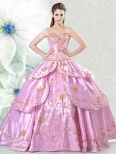 Latest Floor Length Ball Gowns Sleeveless Lilac Quinceanera Dresses Lace Up