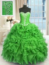 Amazing Organza Sleeveless Floor Length Quinceanera Dresses and Beading and Ruffles
