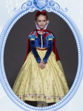  Scoop Short Sleeves Side Zipper Toddler Flower Girl Dress Yellow Printed