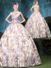 Smart Straps Multi-color Tulle Lace Up 15th Birthday Dress Sleeveless Floor Length Appliques and Pattern