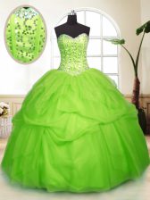 Cute Sweetheart Neckline Sequins and Pick Ups Sweet 16 Dresses Sleeveless Lace Up